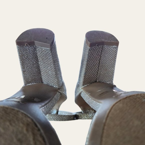 DREAM PAIRS CHUNK GOLD GLITTER BLOCK HEEL 7 - Picture 8 of 10